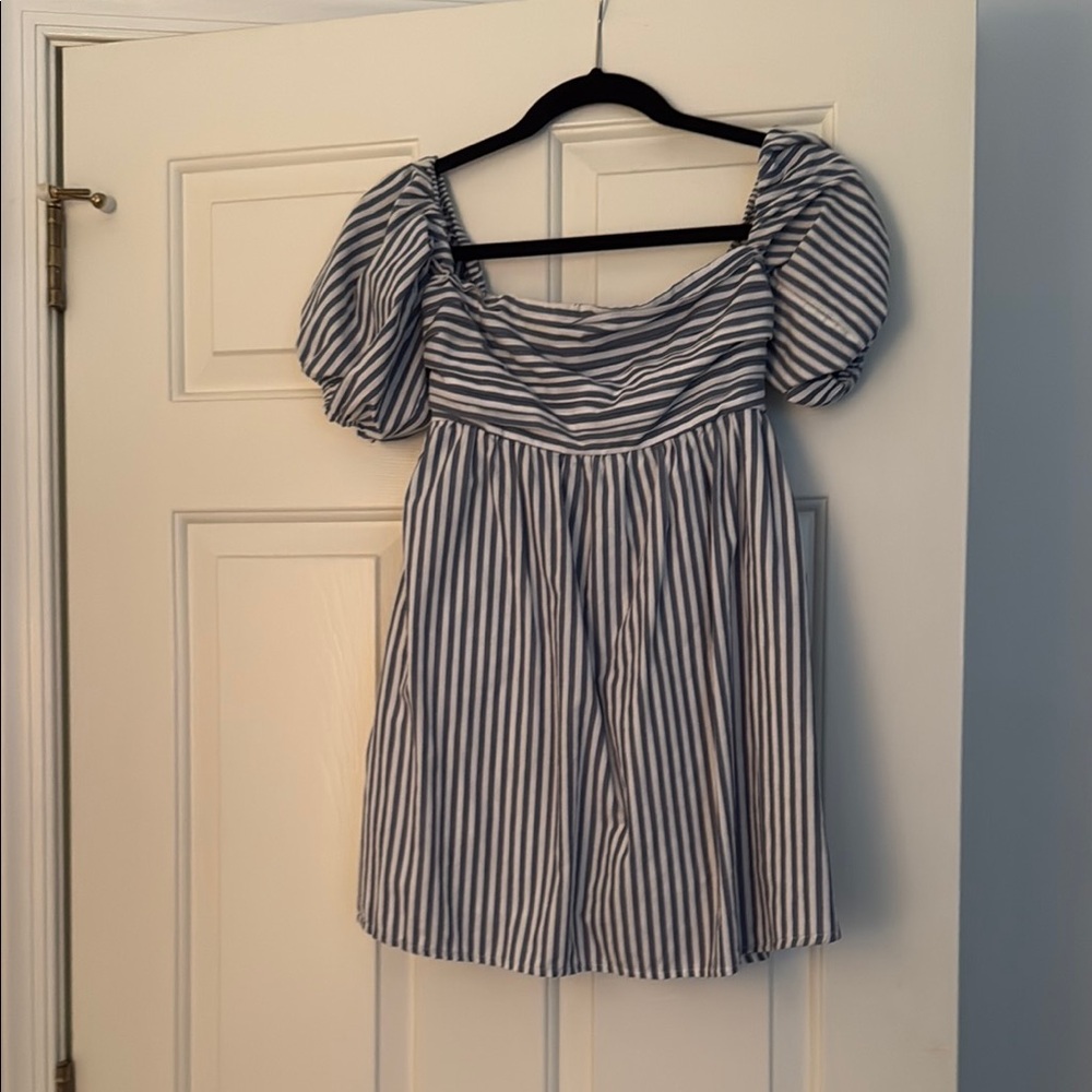 A&F Striped Puff Sleeve Dress/Romper